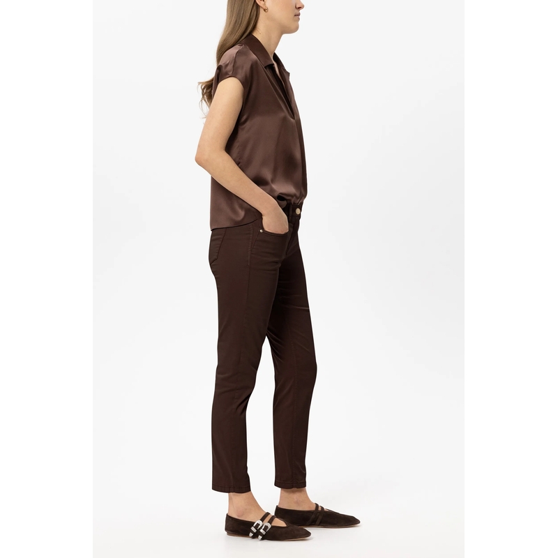Luisa Cerano Skinny-Leg-Jeans High-Stretch-Colour-Denim marone(Image 3)