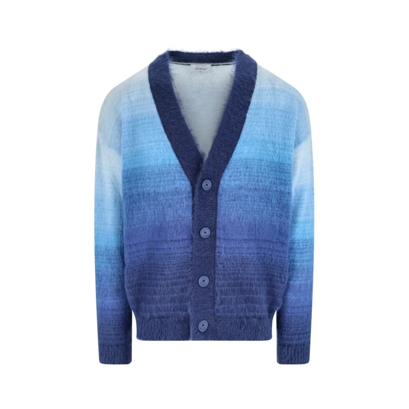 Off-White Pullover Textured Knit Sweater Collection Blue