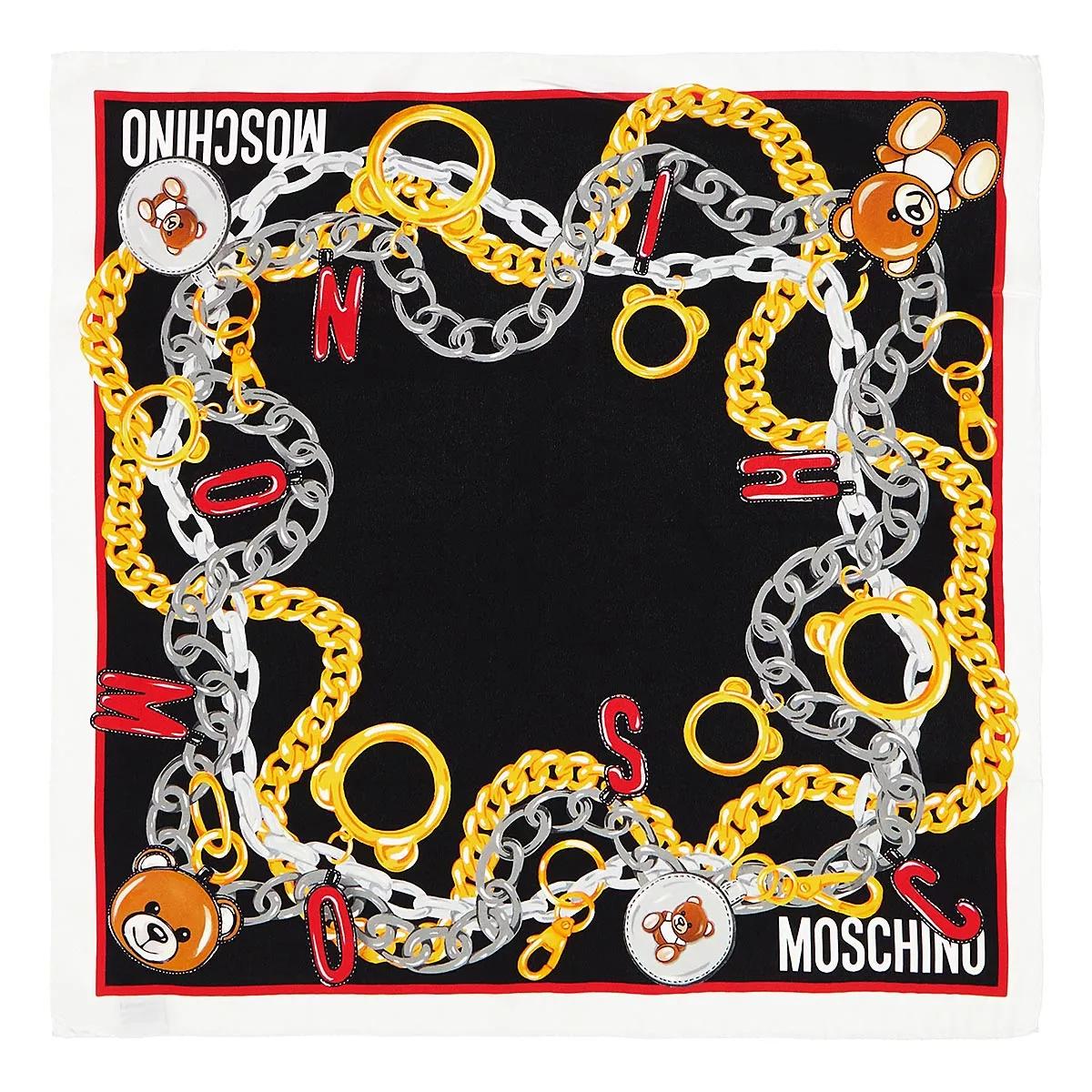 Moschino Scarf 68X68 cm White/Black Leichter Schal