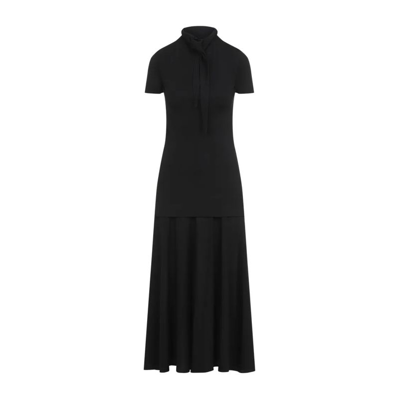 Jil Sander  Black Short Sleeve Dress Black