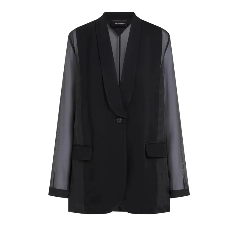 Karl Lagerfeld Daunenjacke Organza-Blazer schwarz