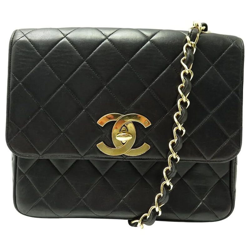 Chanel Crossbody Bag VINTAGE CHANEL SQUARE TIMELESS LEDER QUILTED EINFA schwarz