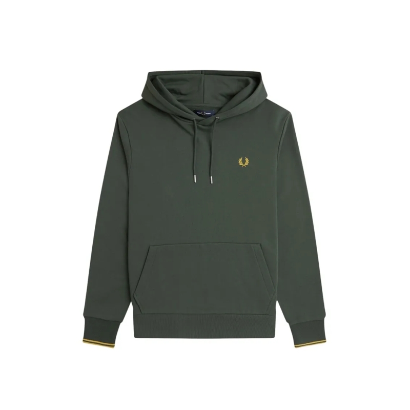 Fred Perry  Regular Fit French Terry Hoodie Green