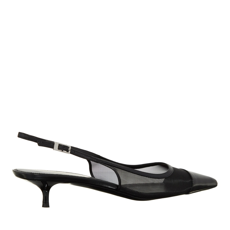 Saint Laurent Escarpins Mesh Slingsback Pumps Black(Image 3)