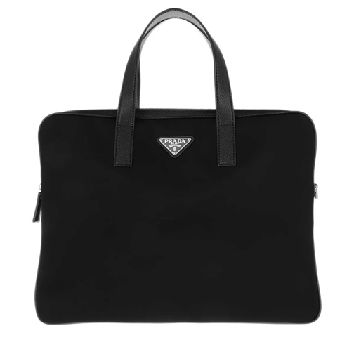 Prada Laptop Bag Leather Black Sacoche pour ordinateur portable