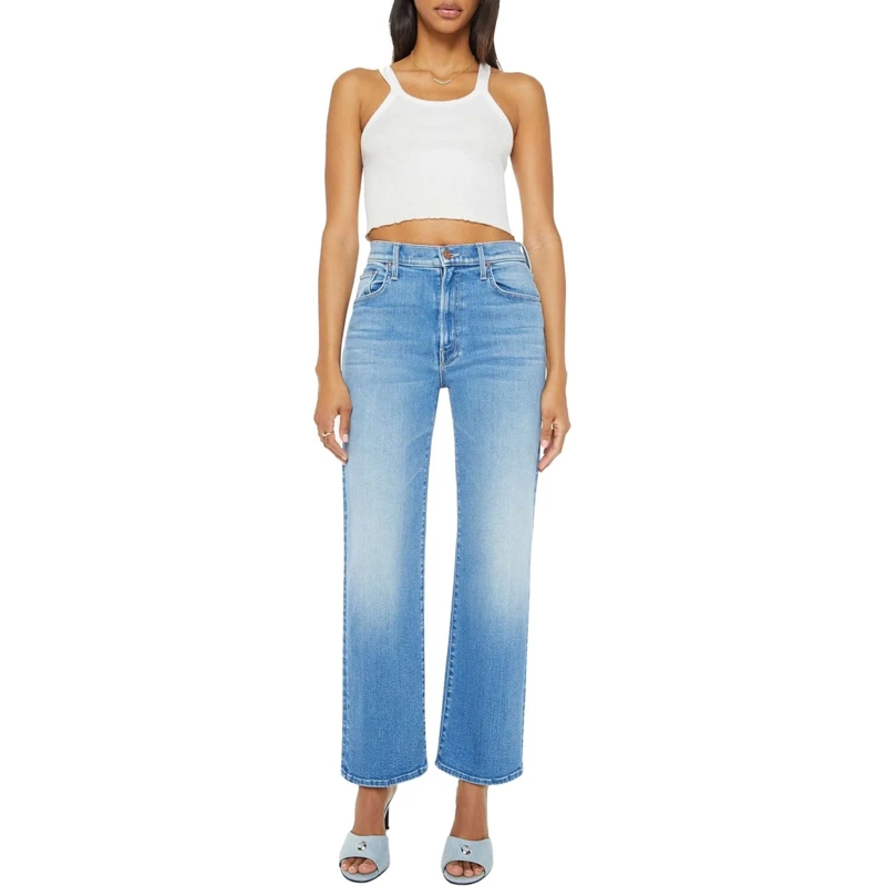 Mother Jeans à jambe droite The Rambler Zip Flood blau