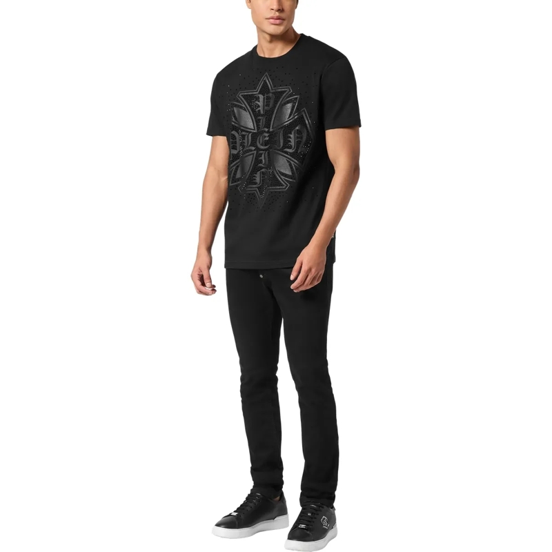 Philipp Plein T-Shirt T-Shirt Rundhalsausschnitt Ss Verziert schwarz(Image 4)