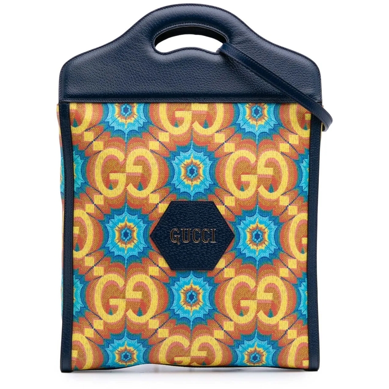 Gucci Schultertasche GG Supreme Kaleidoscope Tote blau