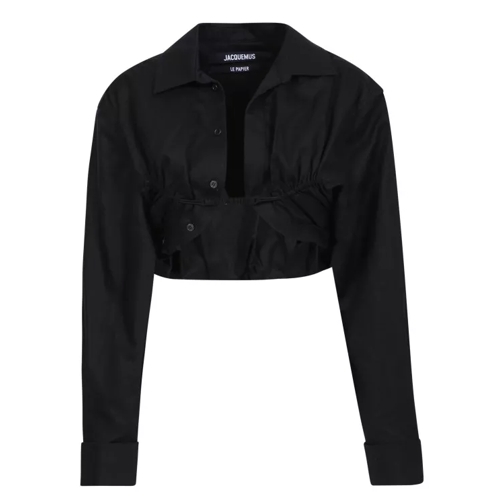 Jacquemus Black Crop Cut Top Black Casual topjes