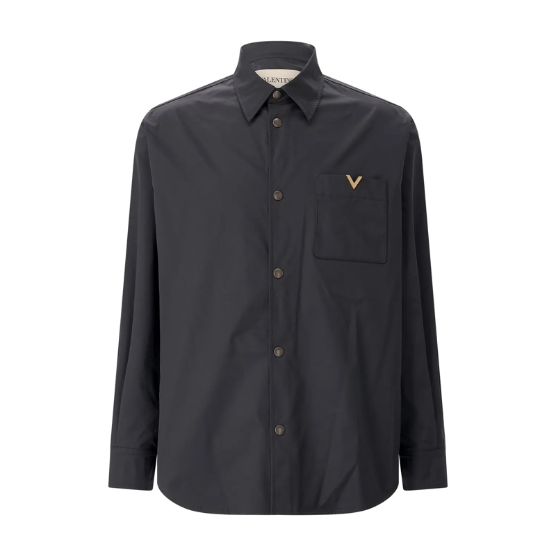 Valentino Garavani Hemd Overshirt mit Logo schwarz