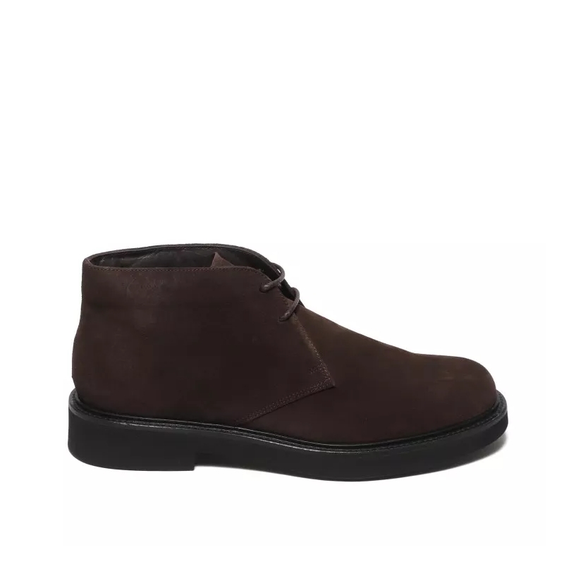 Rossano Bisconti Enkele laarsjes Ankle Boot In Ebony Suede Brown