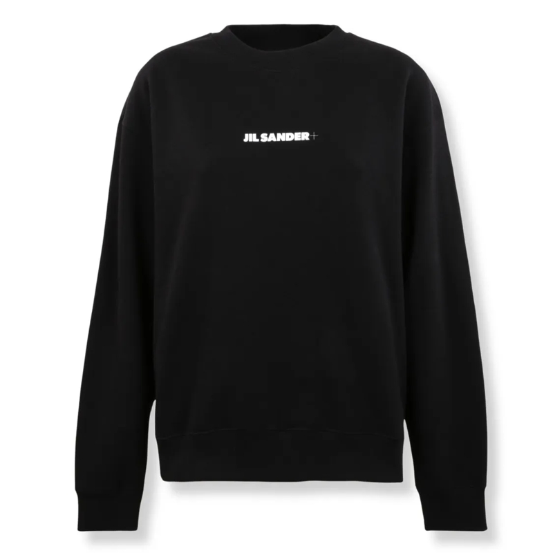 Jil Sander  Oversized Crewneck Sweatshirt With Front Logo Black