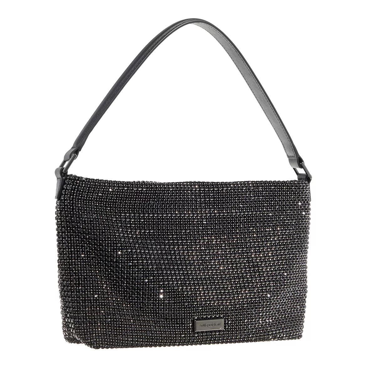 Self-portrait Hobo bags Diamante Medium Hobo Bag in zwart