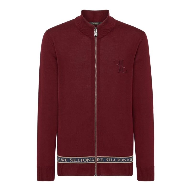 BILLIONAIRE Gestricktes Oberteil Strickjacke bordeaux