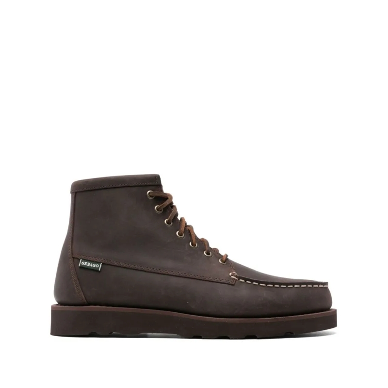 Sebago Bottes Cedar Brown Suede Desert Boot With Whipstitch Deta Brown