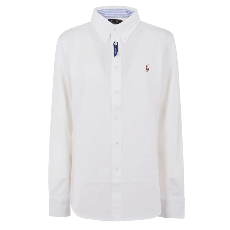 Polo Ralph Lauren Hemd Long Sleeve Button-Up Shirt With Embroidered Logo White