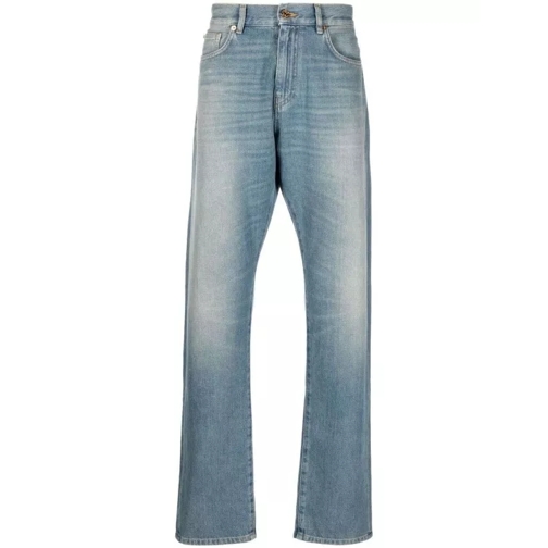 Versace Washed Straight-Leg Jeans Blue Jeans med raka ben