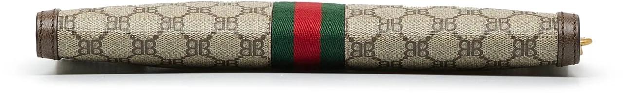 Gucci Clutches 2016-2022 X Balenciaga BB Supreme Ophidia Web Clut in bruin