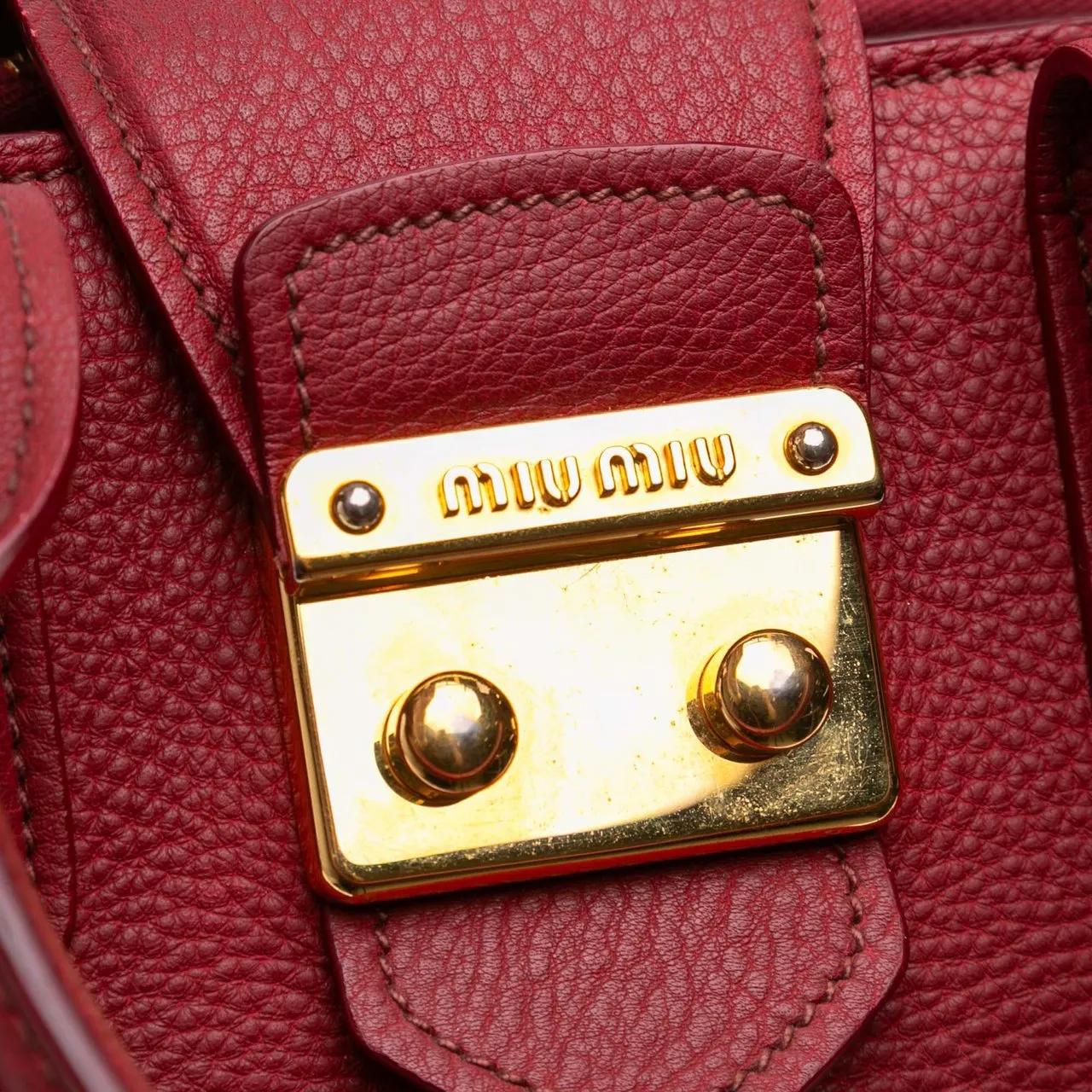 Thumbnail - Miu Miu Hobo Bags - Goatskin Madras Satchel - Gr. unisize - in Rot - für Damen