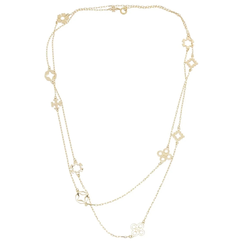Tory Burch Collier moyen Delicate Double-Layered Necklace With Floral And G Not Applicable