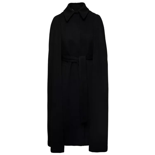 Federica Tosi Wool And Cashmere Cape Black 