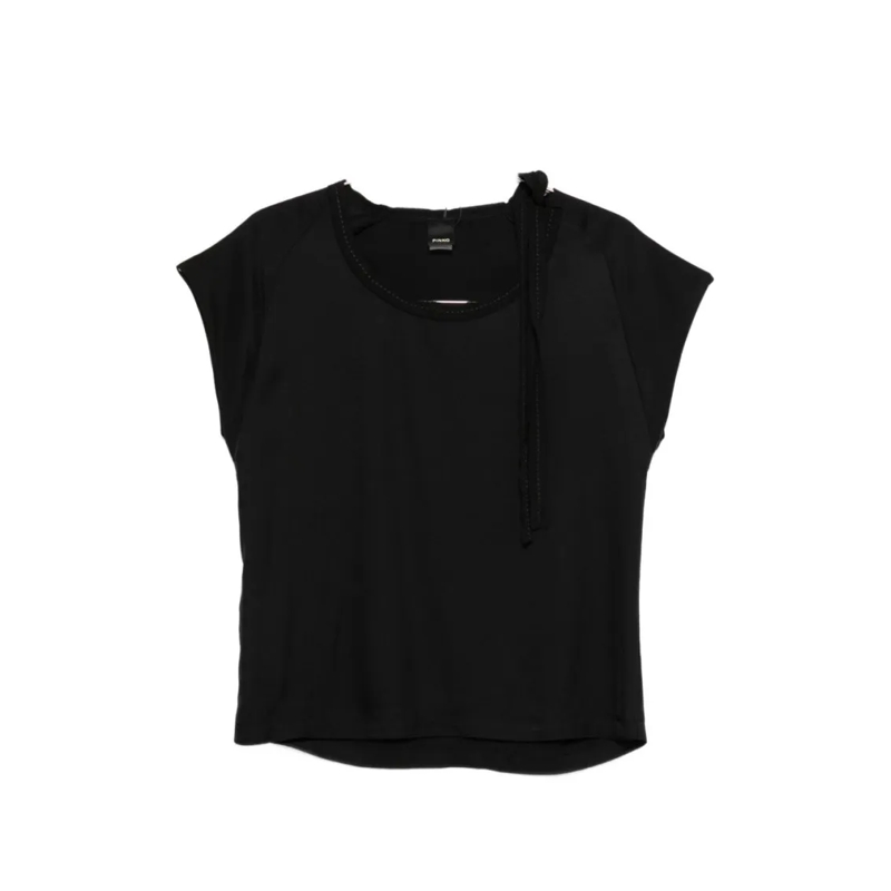 Pinko Blouse Short-Sleeved Blouse With Side Bow Detail Black