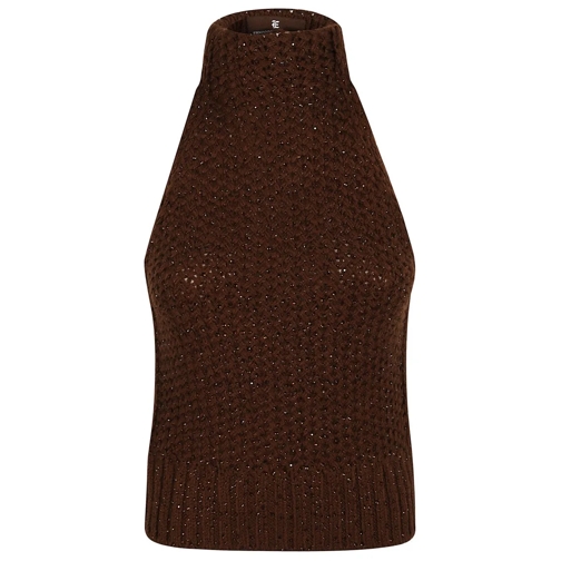 Ermanno Scervino Blusen Wool Blend Top Brown