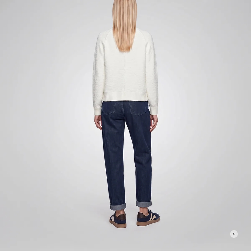 Marc Aurel Blouson Strickjacke- aus Bouclé- Taschen mit Patten aus weiss(Image 4)