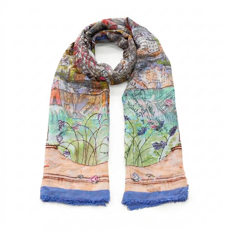 Faliero Sarti Leichter Schal Tuch Milano mehrfarbig