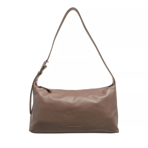 LES VISIONNAIRES Marie Silky Taupe Brown Shoulder Bag