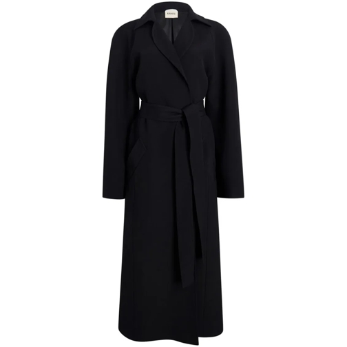 Khaite Black Water-Repellent Coat Black Cappotti in tinca