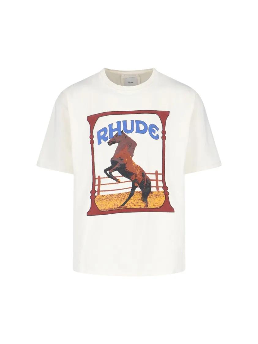 Thumbnail - Rhude - Cadre' T-Shirt – Cream - Größe XL - beige