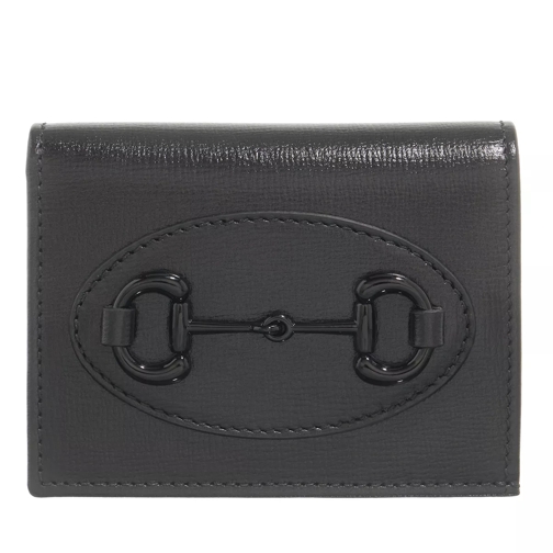 Gucci Horsebit 1955 Wallet Leather Black Tvåveckad plånbok