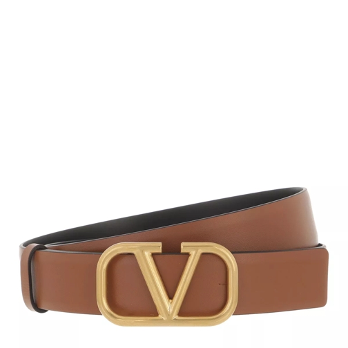 Valentino Garavani Reversible Belt Leather Brown Black Leather Belt