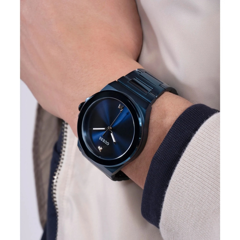 Guess Quarzuhr Quarz-Analoguhr Vinyl blau(Image 4)