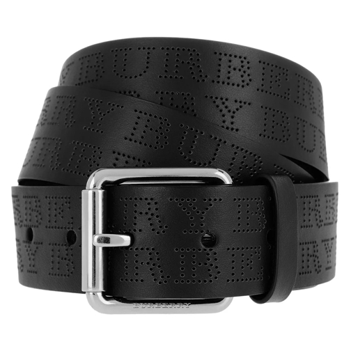 Burberry Perforated Logo Belt Black Läderskärp