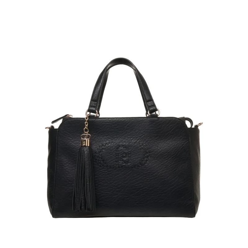 LIU JO Fourre-tout Eco-Leather Bag With Logo Print Black