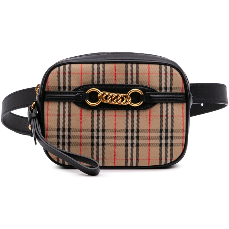 Burberry Sac de ceinture Haymarket Check Canvas 1983 Link Belt Bag braun