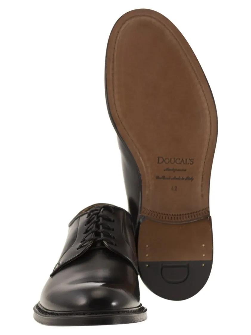 Thumbnail - Black Calfskin Derby Shoes With 5-Hole Lace-Up Des - Gr. 42,5 (EU) - in Schwarz