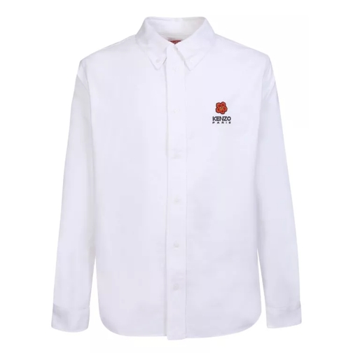 Kenzo White Blue Cotton Shirt White 