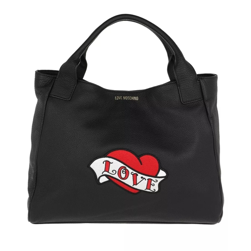 Love Moschino Love Handle Bag Black Rymlig shoppingväska