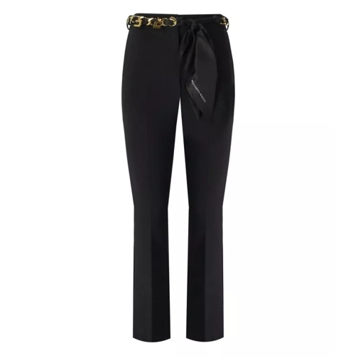 Elisabetta Franchi Black Flare Trousers With Foulard Belt Black 