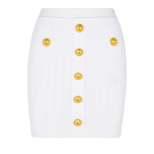 Balmain Mini-Röcke Mini Skirt In White Viscose Blend White