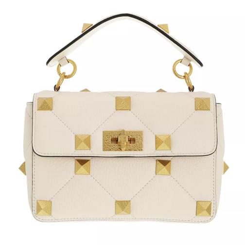 Valentino Garavani Medium Roman Stud Shoulder Bag Light Ivory Satchel
