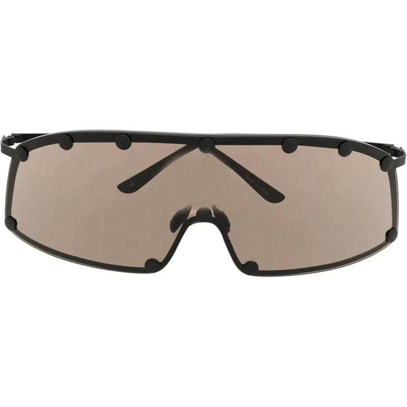 Rick Owens Zonnebril Sunglasses Shielding Black/brown schwarz