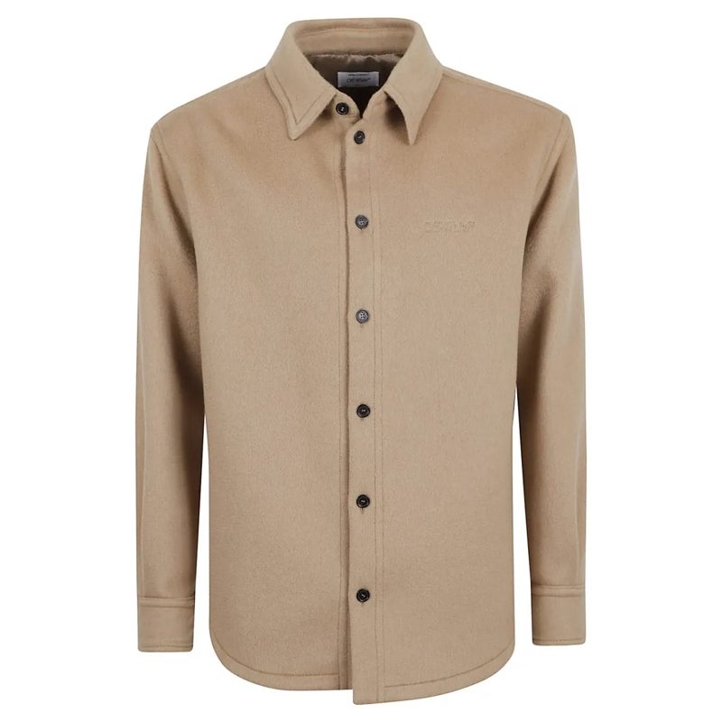 Off-White  Tailored Cashmere Shirt With Minimalist Design Neutrals