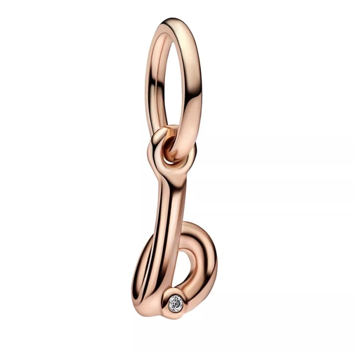 Pandora Letter b 14k rose gold-plated dangle with clear cubic zirconia Pendant