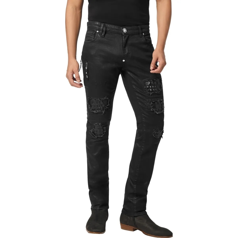 Philipp Plein Skinny-Leg-Jeans Rockstar-Fit Cocco Crocco Geprägt schwarz(Image 3)