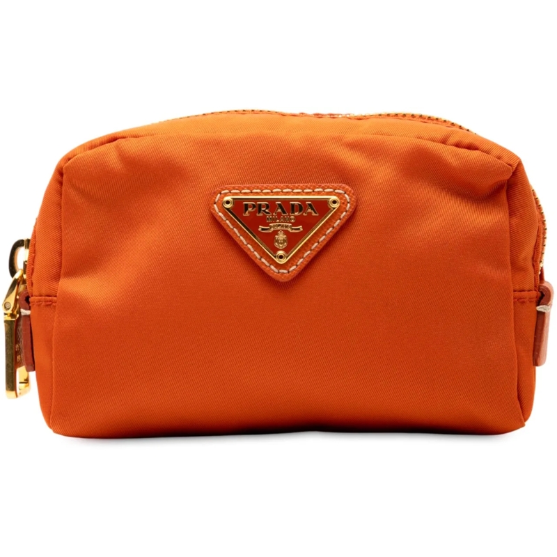 Prada Nécessaire Tessuto Cosmetic Pouch orange