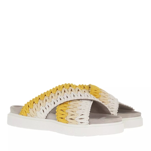INUIKII Knitted Crossed Sandals Yellow Slip-in skor